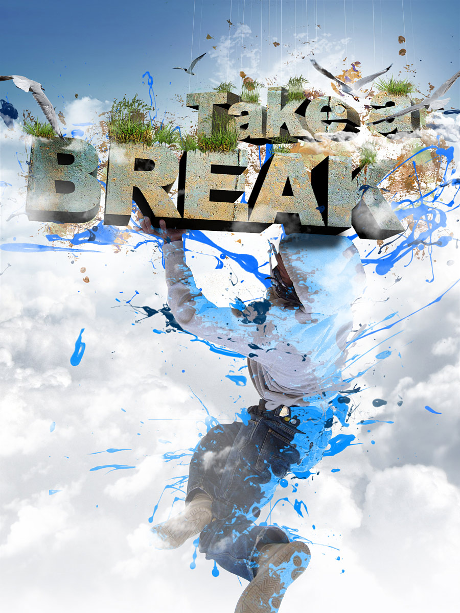 “Take a Break” 3D Text Composition